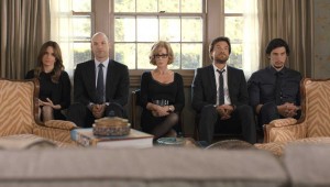 Tina Fey, Corey Stoll, Jane Fonda, Jason Bateman, and Adam Driver put on their shiva faces in This Is Where I Leave You.
