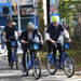 Jay Walder, far right, the new head of New York's bike sharing program, leads bikers along Plaza North in Queens.