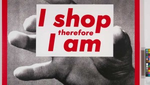 Barbara Kruger’s untitled work is part of Urban Theater.