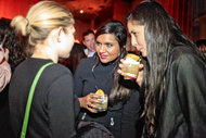 Mindy Kaling with Tavi Gevinson, left, and Jocelyn Leavitt, right, at The New Yorker Festival after-party at the Standard Hotel.