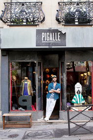 Stéphane Ashpool outside one of his shops in Paris.