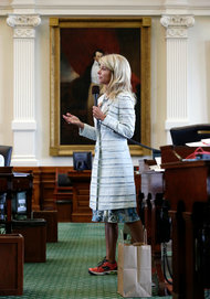 Wendy Davis, the Texas state senator and beleaguered gubernatorial candidate, as well as famed Mizuno sneaker wearer.