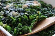 Mark Bittman combines greens with spicy-sweet garlic and rich, salty cheese.
