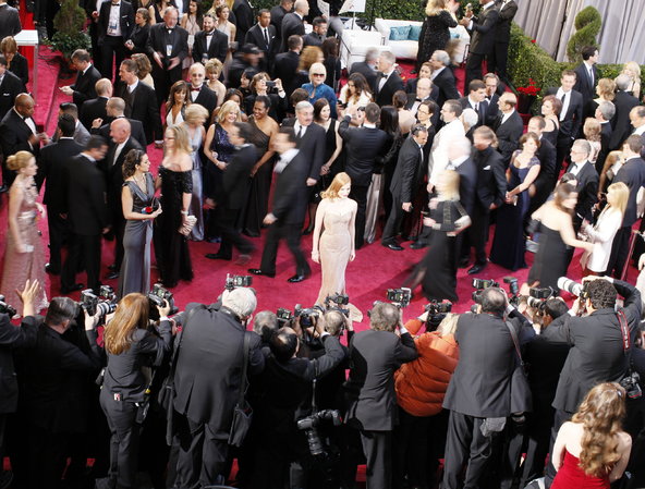 Jessica Chastain center stage on the red carpet.