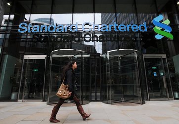 Offices of Standard Chartered bank in London.