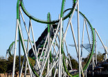 Named for the iconic comic book superhero, The Incredible Hulk roller coaster features a unique uphill launch at the beginning of the ride that reaches a speed of 40 miles per hour in two seconds.  Through seven full inversions, 100-foot drops and a weightless "zero g" roll, you simulate the power of the Hulk’s transformation. (Photo Credit: daryl_mitchell)