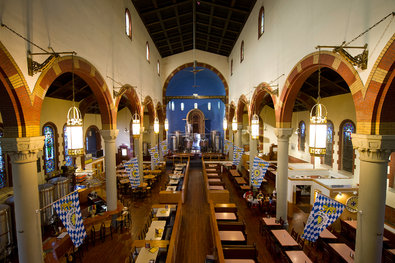 The Church Brew Works, a brewpub within the restored St. John the Baptist Church.