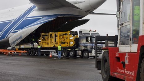 Aircraft at Prestwick Airport carrying specialised equipment for well intervention
