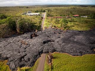 Lava's Path of Destruction Captured in Aerial Tour