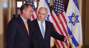 Israeli Prime Minister Benjamin Netanyahu walks with House Speaker John Boehner. | AP Photo 
