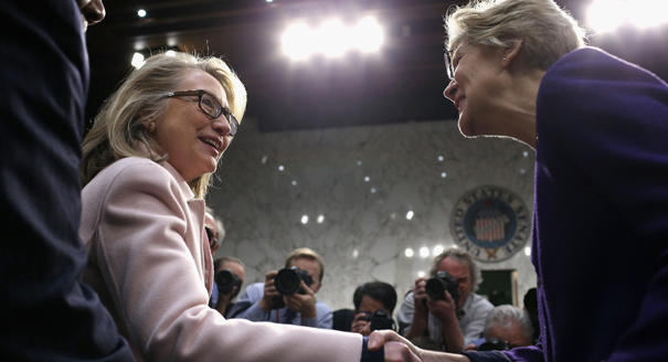 Hillary Clinton and Sen. Elizabeth Warren are pictured. | Getty 