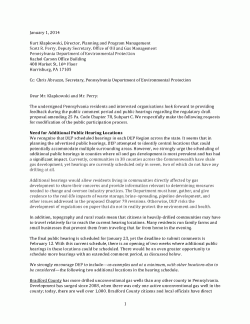 Joint letter urging PA DEP to improve process for Ch 78 hearings