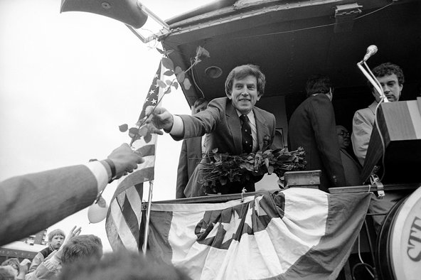 Gary Hart in Wilkes-Barre, Pa., during his 1984 campaign for president.