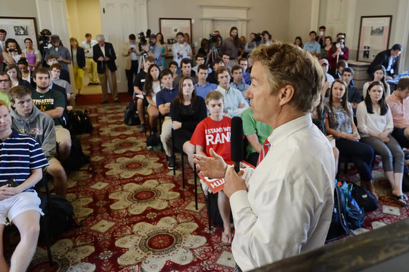 Senator Rand Paul of Kentucky, speaking at the University of South Carolina last month, worked to improve the Republican Party's image among young voters.