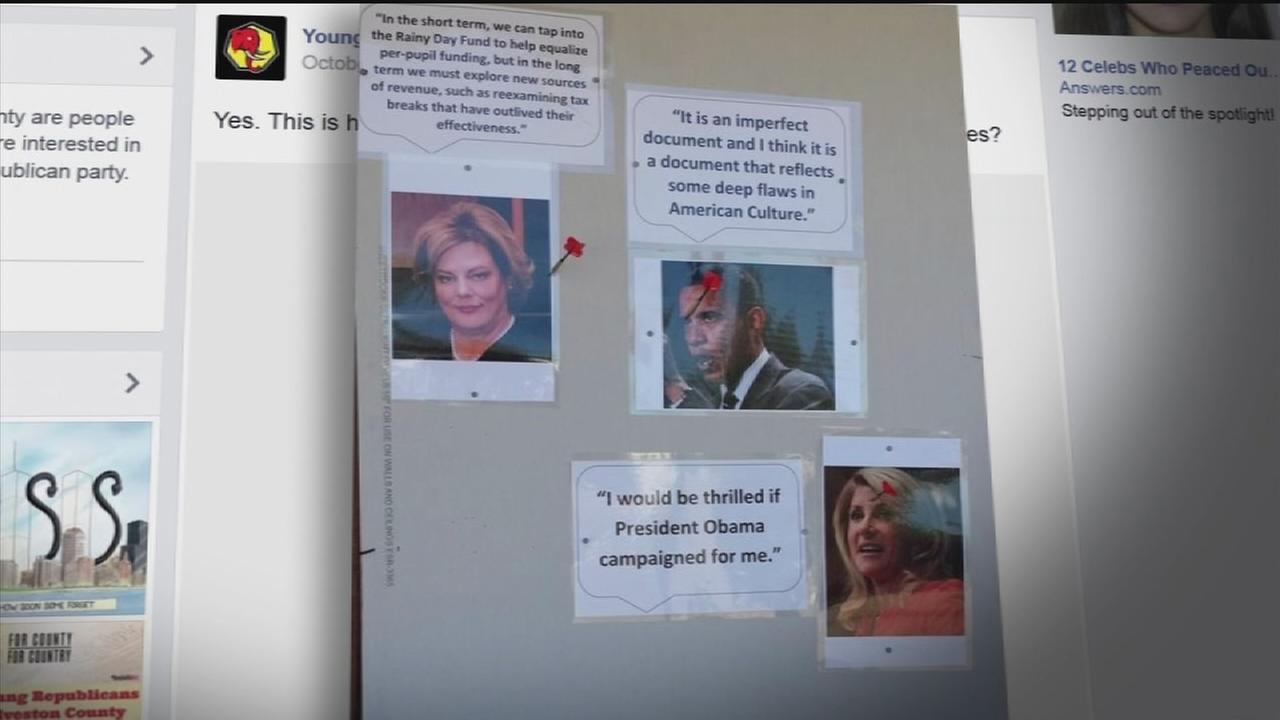 Political dartboards raise eyebrows in Galveston