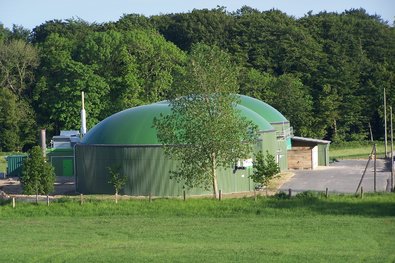 A biogas facility in  Germany. Since  2000, the German  government has  offered guaranteed  payments to  facilities feeding  clean power from  biogas  and other  sources into the  country’s electricity  grids.