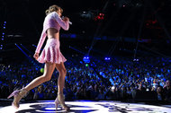 Taylor Swift performs onstage at the 2014 iHeartRadio Music Festival at the MGM Grand Garden Arena on Sept. 19, 2014.