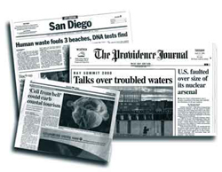 Newspapers with water headlines