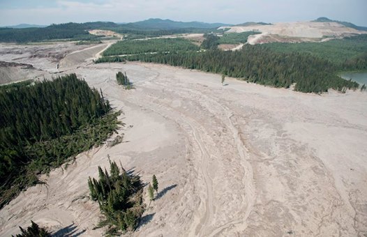 Photo: On the two month anniversary of the huge toxic mining waste dam failure in British Columbia we visited the site.

An estimated 25 million cubic meters were released, backing up into Polley Lake, flowing down through 10 km of Hazeltine Creek, and emptying into Quesnel Lake. 

Trip report here: http://bit.ly/1shN8Q4