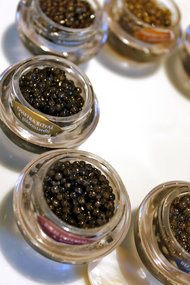 A caviar tasting at Petrossian.