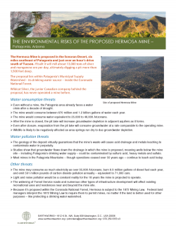 Hermosa Mine proposal: water impacts fact sheet