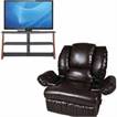 GET ALL 3! 50" LED 1080p TV PLUS Deluxe TV Stand AND Reclining Rocker Frosty Fridge III