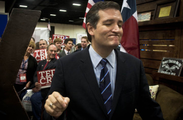 Ted Cruz at a wildly popular event in the convention's exhibition hall.