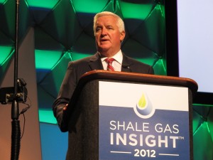Governor Corbett speaks to the Shale Gas Insight conference in September 2011.