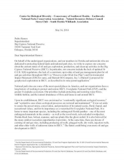 Letter Regarding Oil Development in Big Cypress National Preserve