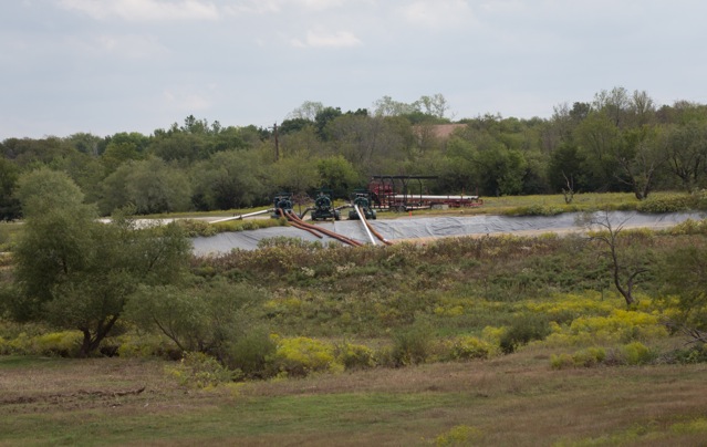 Frack pond in Denton, Texas.  ©2013 Julie Dermansky
