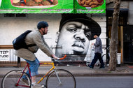 A mural of the Notorious B.I.G. in Bedford-Stuyvesant.