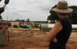 Julia Trigg Crawford (foreground) says Keystone pipeline crew members on her Northeast Texas farm would train a video camera on her whenever she photographed their work.