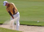 Marco Dawson hits out of a bunker during day 2 of the 30th annual AT&T Championship at TPC San Antonio on Saturday, Oct. 25, 2014.
