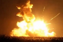 An unmanned Antares rocket is seen exploding seconds after lift off from a commercial launch pad in this still image from NASA video at Wallops Island, Virginia October 28, 2014. REUTERS/NASA TV/Handout via Reuters