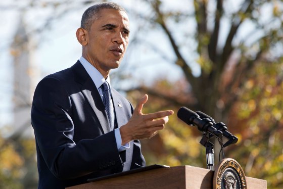 President Barack Obama speaks to the media about Ebola on Oct. 28, 2014, on the South Lawn of the White House in Washington D.C.