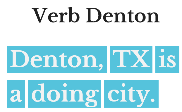 Verb Denton logo and tagline