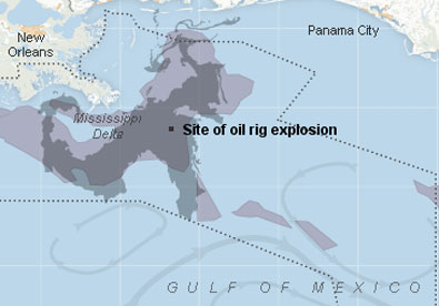map of oil spill in gulf of mexico