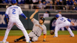 Hunter Pence #8 of the San Francisco Giants slides safely into second base in the second inning in front of Alcides Escobar #2 of the Kansas City Royals during Game Six of the 2014 World Series at Kauffman Stadium on October 28, 2014 in Kansas City, Missouri. (Doug Pensinger/Getty Images)