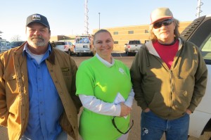 Merian Labert, Tracy Napier and traded stories of the quake before the meeting.