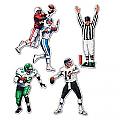 Cutouts Football Players Assortment 20in - 4 count