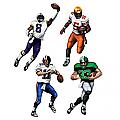Cutouts Football Players Assortment 20in - 4 count