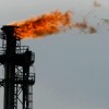 An oil refinery blow off stack in Texas City, Texas.