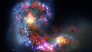 The Antennae galaxies (Credit: ALMA (ESO/NAOJ/NRAO) / NASA/ESA Hubble Space Telescope)