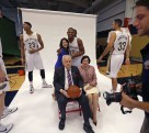 Eric Gordon, Rita Benson LeBlanc, Tom Benson, Gayle Benson, Omer Aski, Ryan Anderson, Layne Murdoch, Jr.