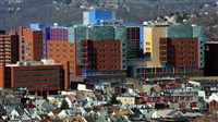  A shot from the Hill District overlooks the Children's Hospital in Lawrenceville. Unlike many other sectors, job cuts at Western Pennsylvania hospitals have continued since the 2008 recession, with regional hospitals collectively reporting a sixfold increase in reductions last fiscal year. 