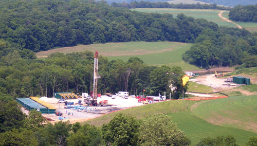 Cross Creek gas well 16H being flared