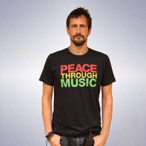 roberto featured peace through music t shirt