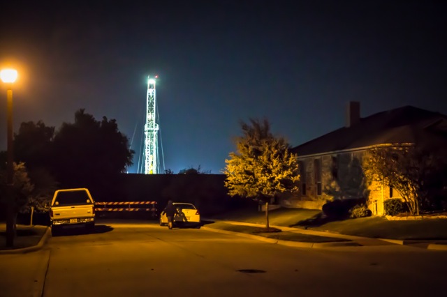 In Denton, Texas, residents live with drilling activity at well pads as close as 200 feet from homes. ©2013 Julie Dermansky