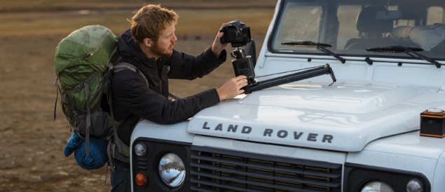 Aaron Grimes setting up the Syrp Genie with Syrp Magic Carpet slider shooting for Lightroom Mobile - Iceland (https://vimeo.com/104941992) Photo by Ben Grimes.