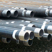 Steel pipes for a shale gas well.